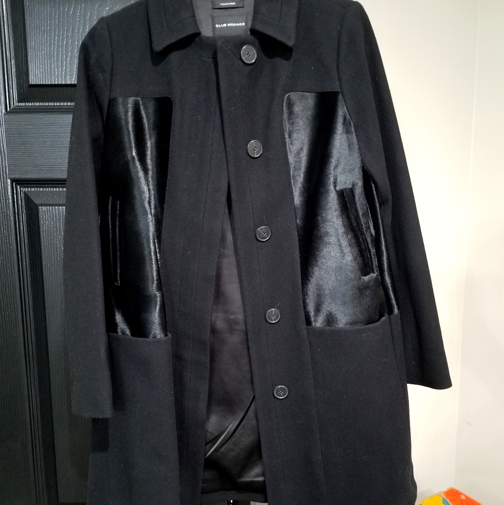 Genuine Wool and Calf skin Coat